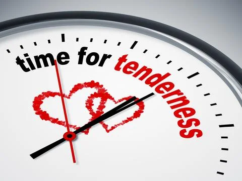 An image of a nice clock with time for tenderness Stock Illustration