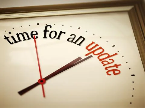 An image of a nice clock with time for an update Stock Illustration