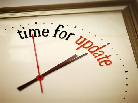 An image of a nice clock with time for update Stock Illustration