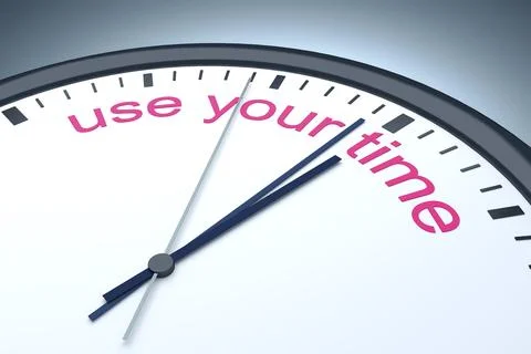 An image of a nice clock with use your time Stock Illustration