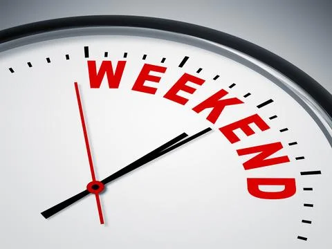 An image of a nice clock with weekend Stock Illustration