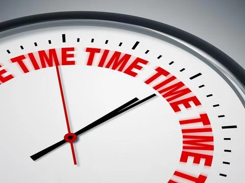 An image of a nice clock with words time Stock Illustration