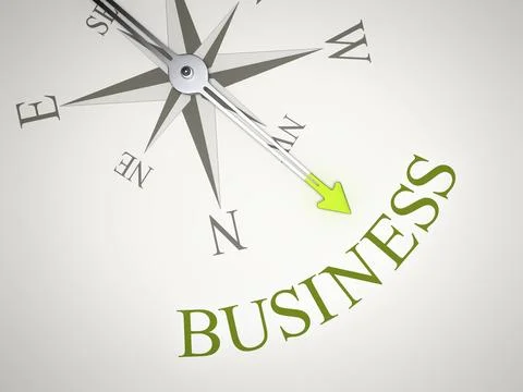 An image of a nice compass with the word business Stock Illustration