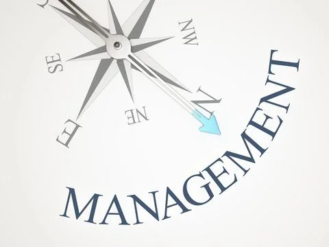 An image of a nice compass with the word management Stock Illustration