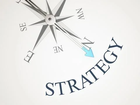 An image of a nice compass with the word strategy Stock Illustration