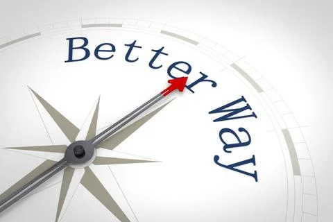 An image of a nice compass with the words Better Way Stock Illustration