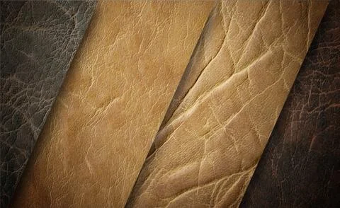 An image of a nice leather background. Cowhide texture. Stock Photos