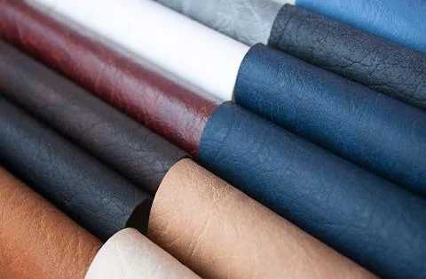 An image of a nice leather background. Cowhide texture. Stock Photos