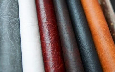 An image of a nice leather background. Cowhide texture. Stock Photos