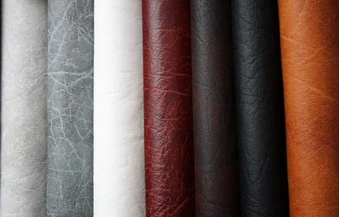 An image of a nice leather background. Cowhide texture. Stock Photos