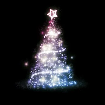 An image of a nice red blue christmas tree Stock Illustration