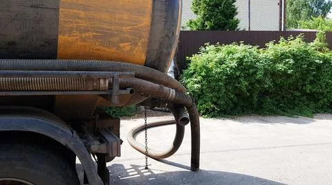 Image of the nodes of the pumping machine for pumping out the septic tank. Se Stock Photos