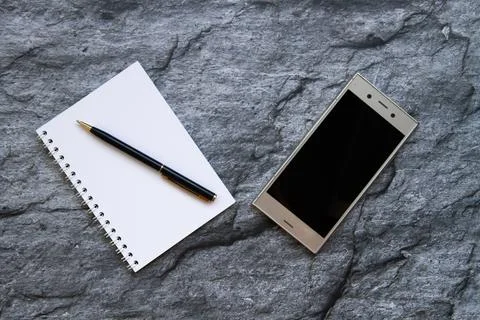 Image of notebook and smartphone Stock Photos