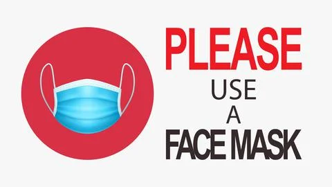 Image of notification of wearing face mask Stock Illustration
