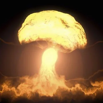 An image of a nuclear bomb explosion Stock Photos