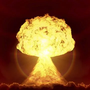 An image of a nuclear bomb explosion Stock Photos