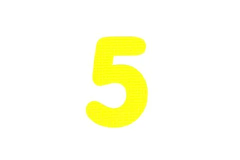 Image of number five, isolated on the white background 스톡 사진