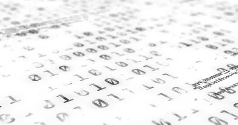 Image of numbers and data processing on white background 스톡 일러스트