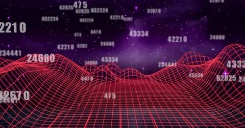 Image of numbers and data processing over metaverse background Stock Photos