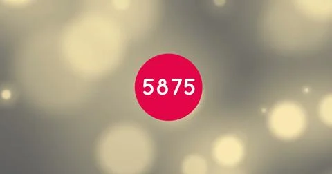 Image of numbers and light spots over black background Illustrazione stock
