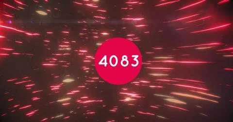 Image of numbers and light trails over black background 스톡 사진