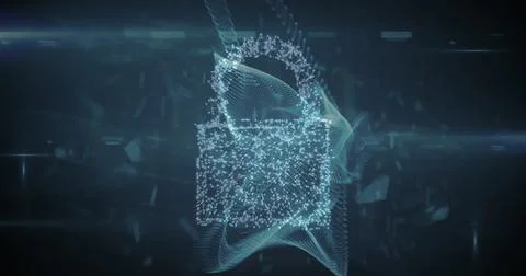 Image of numbers and online security padlock Stockfoto's