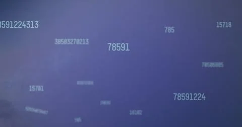 Image of numbers change over blue background Stock Illustration