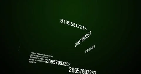 Image of numbers changing and data processing on black background Stock Illustration