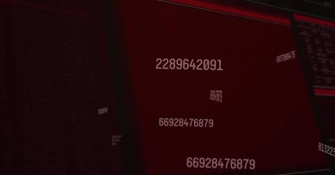 Image of numbers changing and data processing on computer screens 写真素材