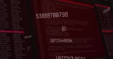 Image of numbers changing and data processing on computer screens Stock Photos