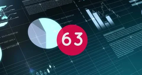 Image of numbers changing over statistics and data processing Ilustración de archivo