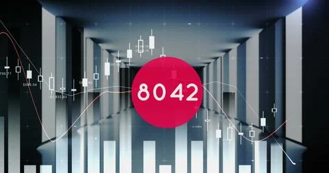 Image of numbers changing over statistics and data processing Stock Illustration