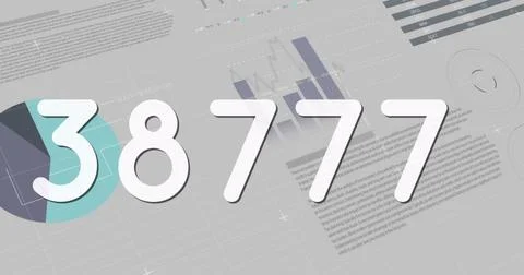 Image of numbers changing over statistics 스톡 일러스트