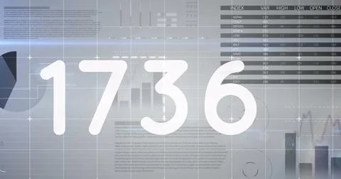Image of numbers changing over statistics and data processing Stock Illustration