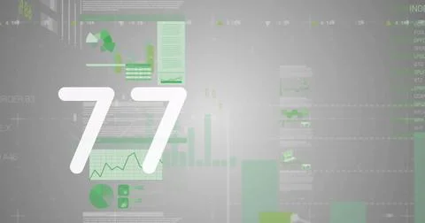 Image of numbers changing over statistics and data processing Stock Illustration