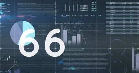 Image of numbers changing over statistics and data processing Stock Illustration