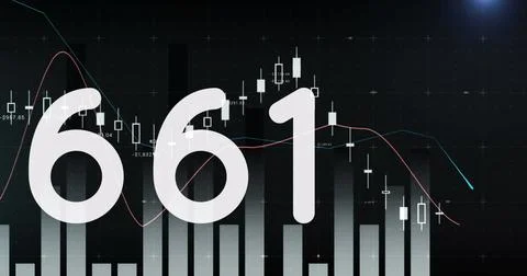 Image of numbers changing over statistics and data processing Illustrazione stock