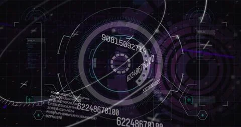 Image of numbers changing rapidly over digital signs Stock Photos