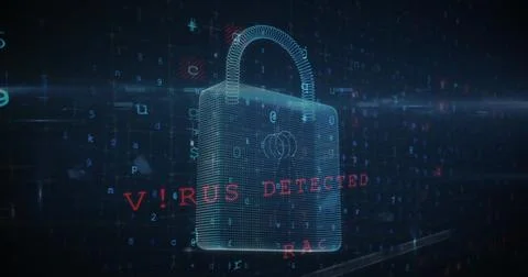 Image of numbers over online security padlock Foto stock