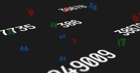 Image of numbers processing over black background Stock Illustration