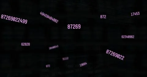 Image of numbers, qr code and data in digital space Stock Photos