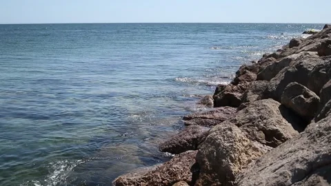 Image of the ocean sea and rocks Stock Footage 133284535