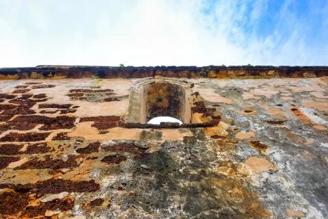 Image old external brick wall of the ruin of st paul church in malacca malaysia Stock Photos