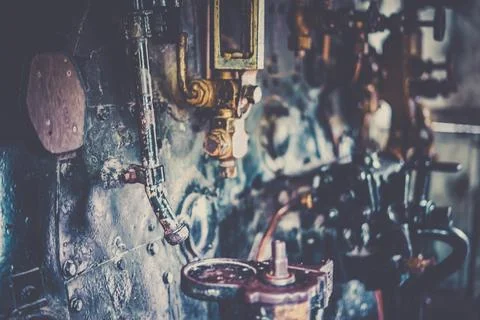 Image of old steam engine facility Stock Photos
