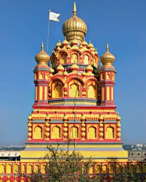 Image of oldest heritage structure in Pune - Parvati temple on a clear blue s Stock Photos