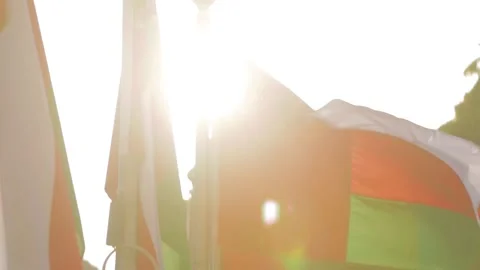 Image of Oman flags during sunset. Video stock 151602261
