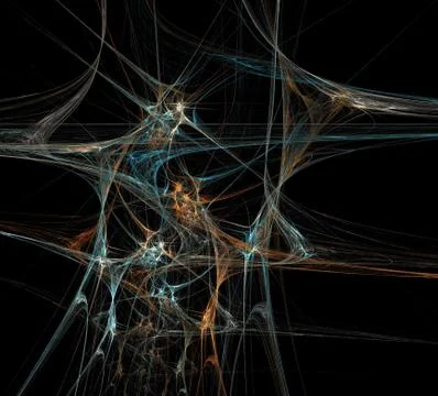 Image of one Digital Fractal on Black Color Stock Illustration