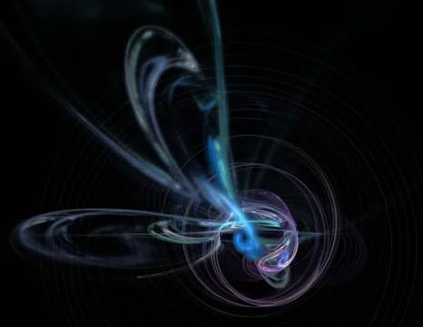 Image of one Digital Fractal on Black Color Foto stock