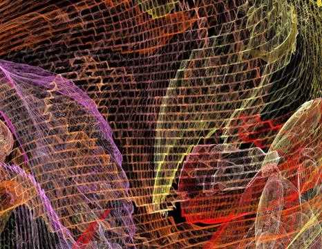 Image of one Digital Fractal on Black Color Stock Photos