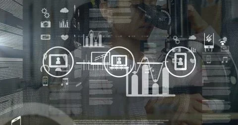 Image of online security padlocks over data processing and cityscape Stock Photos